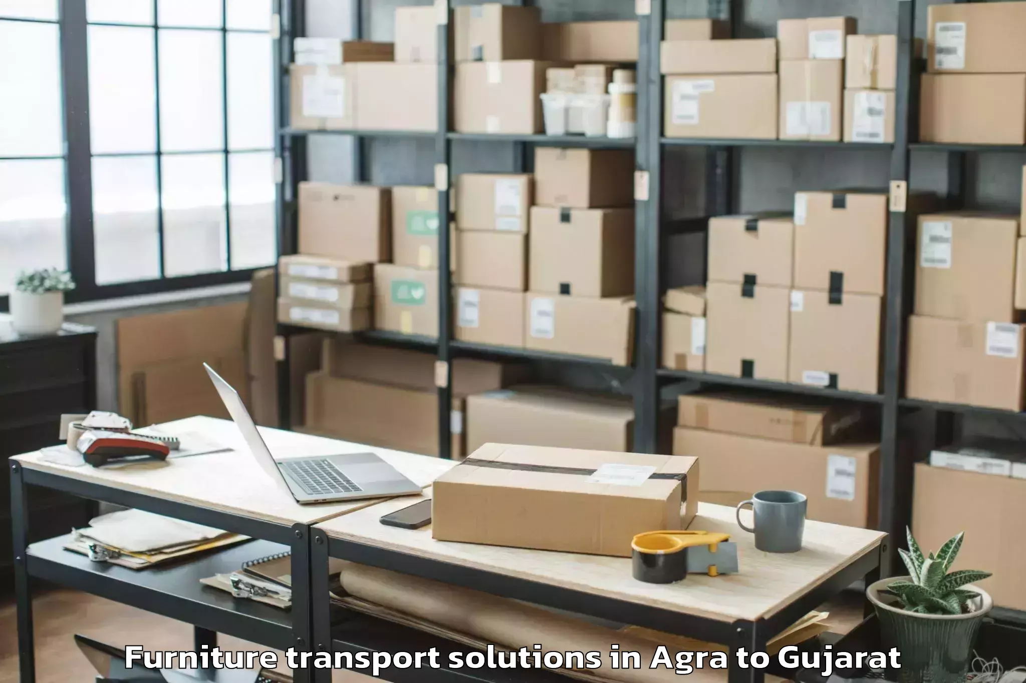 Reliable Agra to Udhana Furniture Transport Solutions